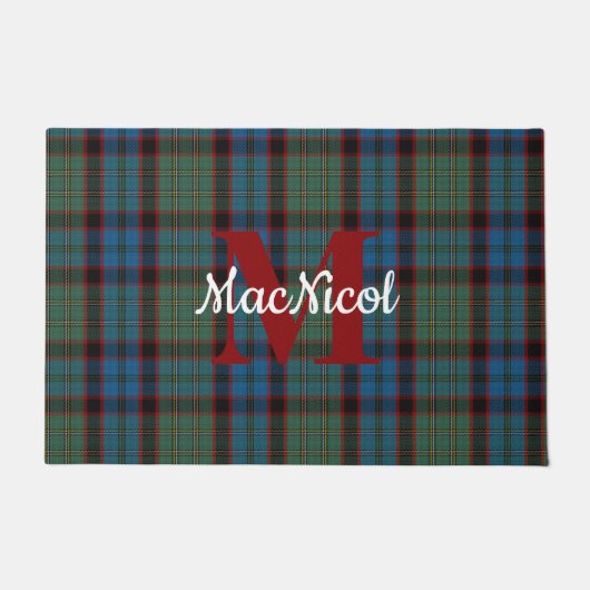 Clan MacNicol Plaid Monogramme Deurmat (Voorkant)