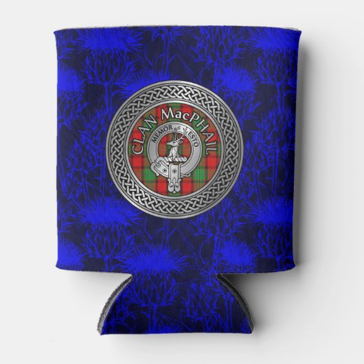 Clan MacPhail Crest & Tartan Knot Blikjeskoeler (Voorkant)