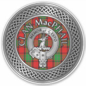 Clan MacPhail Crest & Tartan Knot Sticker (Voorkant)