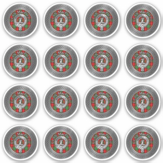 Clan MacPhail Crest & Tartan Knot Sticker (Voorkant)