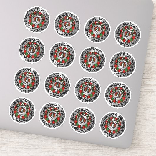 Clan MacPhail Crest & Tartan Knot Sticker (Detail)