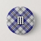Clan MacPherson Blauw Jurk Tartan Button (Voorkant)