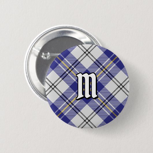 Clan MacPherson Blauw Jurk Tartan Button (Voorkant /achterkant)
