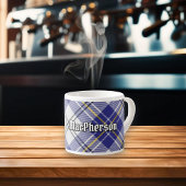 Clan MacPherson Blauw Jurk Tartan Espresso Cup Kop