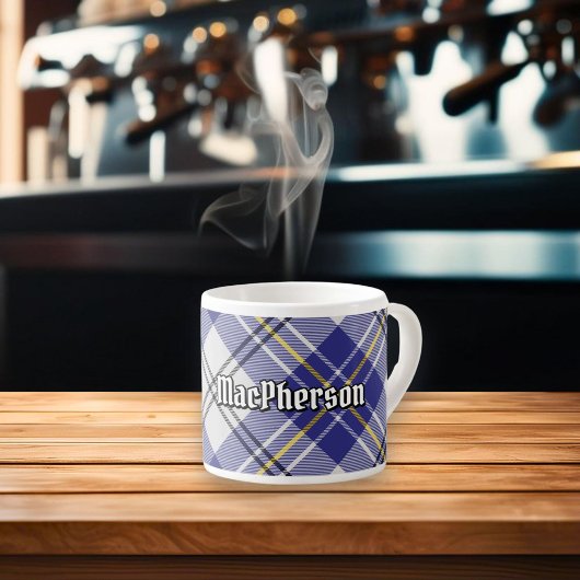 Clan MacPherson Blauw Jurk Tartan Espresso Cup Kop