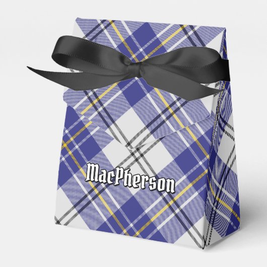 Clan MacPherson Blauw Jurk Tartan Favor Box Bedankdoosjes (Voorkant Zijde)