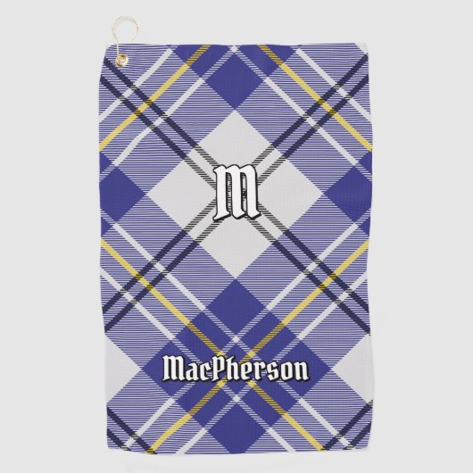 Clan MacPherson Blauw Jurk Tartan Golf Handdoek (Voorkant)