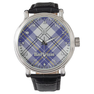 Clan MacPherson Blauw Jurk Tartan Horloge