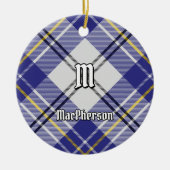 Clan MacPherson Blauw Jurk Tartan Keramisch Orname Keramisch Ornament (Voorkant)