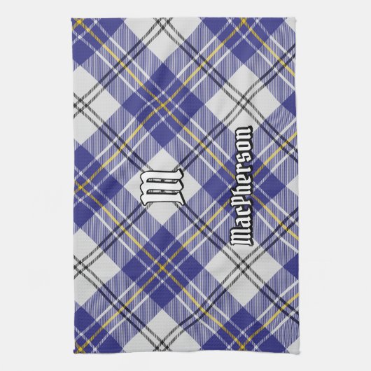 Clan MacPherson Blauw Jurk Tartan Keukenhanddoek (Verticaal)