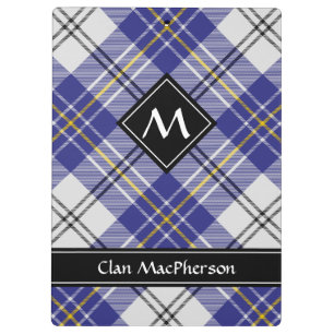 Clan MacPherson Blauw Jurk Tartan Klembord