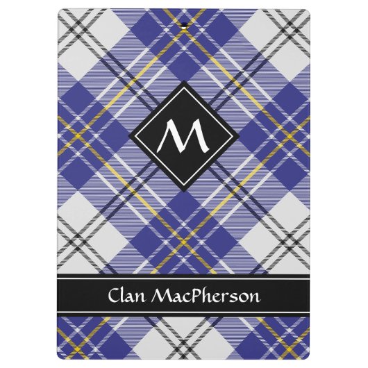 Clan MacPherson Blauw Jurk Tartan Klembord (Achterkant)