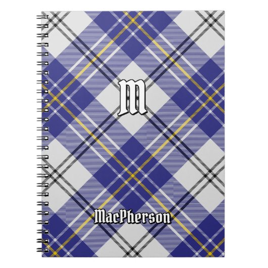 Clan MacPherson Blauw Jurk Tartan Notitieboek (Voorkant)