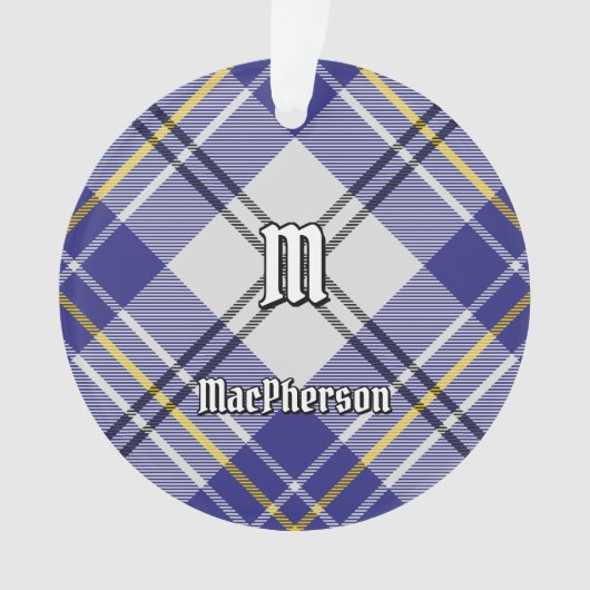 Clan MacPherson Blauw Jurk Tartan Ornament (voorkant)