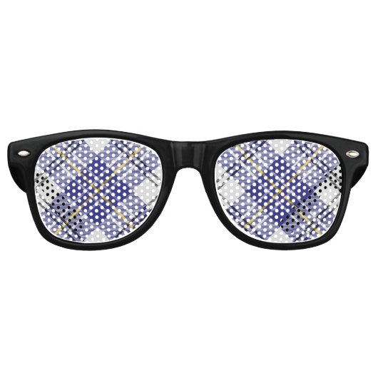 Clan MacPherson Blauw Jurk Tartan Retro Zonnebril (Voorkant)