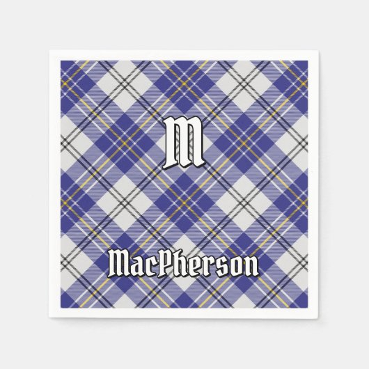 Clan MacPherson Blauw Jurk Tartan Servetten (Voorkant)