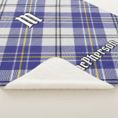 Clan MacPherson Blauw Jurk Tartan Sherpa Blanket Sherpa Deken (3/4)