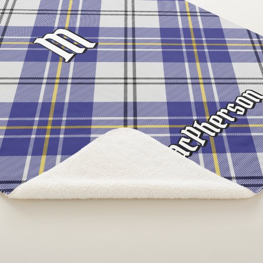 Clan MacPherson Blauw Jurk Tartan Sherpa Blanket Sherpa Deken (3/4)