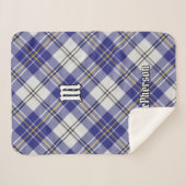 Clan MacPherson Blauw Jurk Tartan Sherpa Blanket Sherpa Deken (Voorkant (horizontaal))