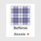 Clan MacPherson Blauw Jurk Tartan Sticker (Vel)