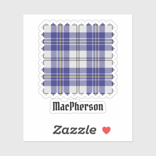 Clan MacPherson Blauw Jurk Tartan Sticker (Vel)