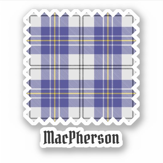 Clan MacPherson Blauw Jurk Tartan Sticker (Voorkant)