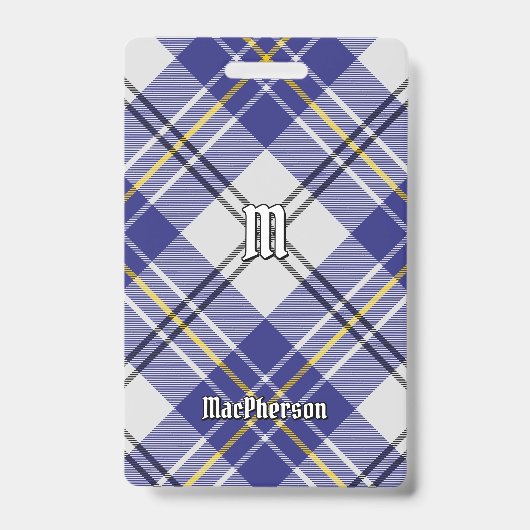 Clan MacPherson Blauwe Jurk Tartan Badge (Voorzijde)