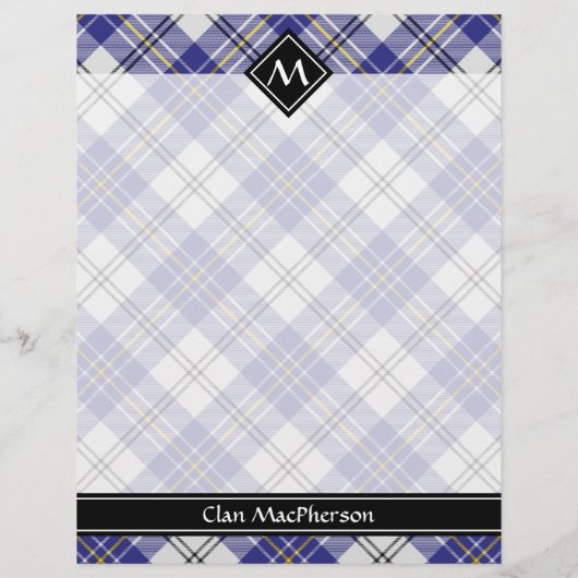 Clan MacPherson Blauwe Jurk Tartan Flyer (Achterkant)