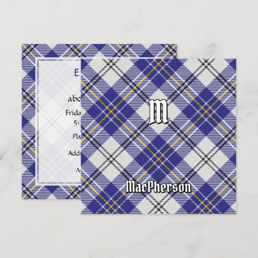 Clan MacPherson Blauwe Jurk Tartan Kaart (Voorkant / Achterkant)