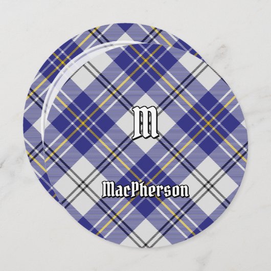 Clan MacPherson Blauwe Jurk Tartan Uitnodiging (Voorkant / Achterkant)