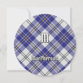 Clan MacPherson Blauwe Jurk Tartan Uitnodiging (Voorkant)