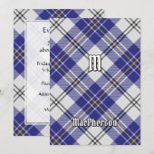 Clan MacPherson Blauwe Jurk Tartan Uitnodiging (Voorkant / Achterkant)