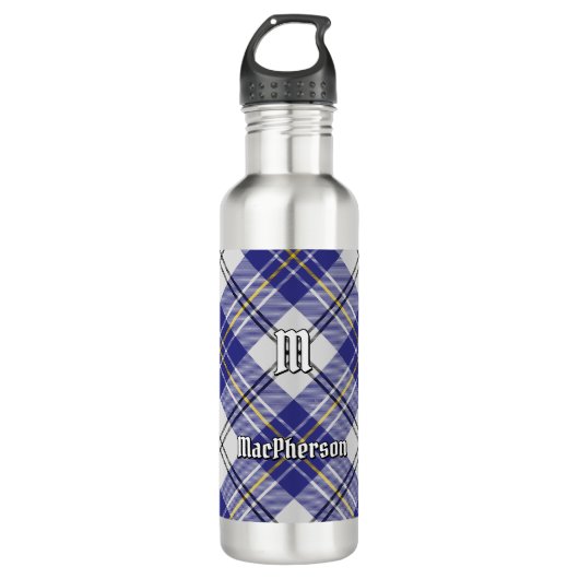 Clan MacPherson Blauwe Jurk Tartan Waterfles (Voorkant)