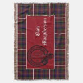 Clan Macpherson Crest Badge en Tartan Deken (Voorkant Verticaal)