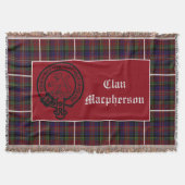 Clan Macpherson Crest Badge en Tartan Deken (Voorkant)