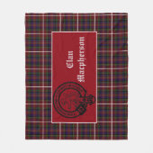 Clan Macpherson Crest Badge en Tartan Fleece Deken (Voorkant)