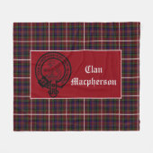 Clan Macpherson Crest Badge en Tartan Fleece Deken (Voorkant (Horizontaal))