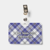 Clan MacPherson Crest over Blauwe Dress Tartan Badge (Achterkant met clip)
