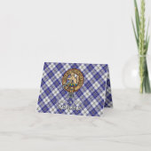 Clan MacPherson Crest over blauwe jurk tartan (Voorkant)