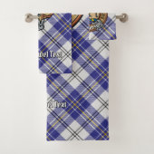 Clan MacPherson Crest over blauwe jurk Tartan Bad Handdoek (Insitu)