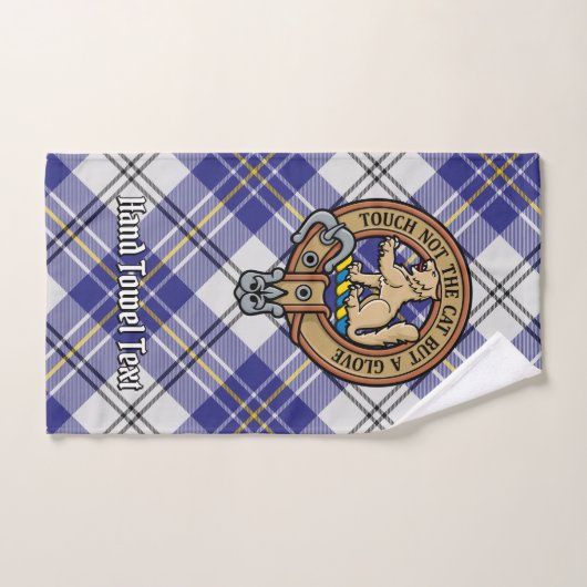 Clan MacPherson Crest over blauwe jurk Tartan Bad Handdoek (Handdoek)