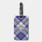 Clan MacPherson Crest over blauwe jurk Tartan Bagagelabel (Achterkant verticaal)