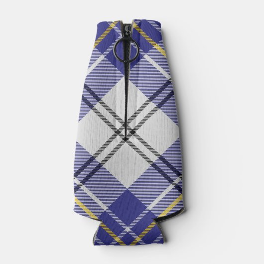 Clan MacPherson Crest over blauwe jurk Tartan Flesjeskoeler (Achterkant)