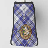 Clan MacPherson Crest over blauwe jurk Tartan Golfheadcover (Draai 90)