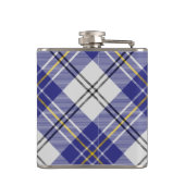 Clan MacPherson Crest over blauwe jurk Tartan Heupfles (Achterkant)