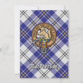 Clan MacPherson Crest over blauwe jurk Tartan Kaart (Achterkant)