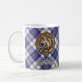 Clan MacPherson Crest over blauwe jurk Tartan Koffiemok (Links)