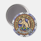 Clan MacPherson Crest over blauwe jurk Tartan Magneet (Voorkant / Achterkant)