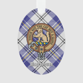 Clan MacPherson Crest over blauwe jurk Tartan Ornament