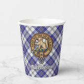 Clan MacPherson Crest over blauwe jurk Tartan Papieren Bekers (Voorkant)